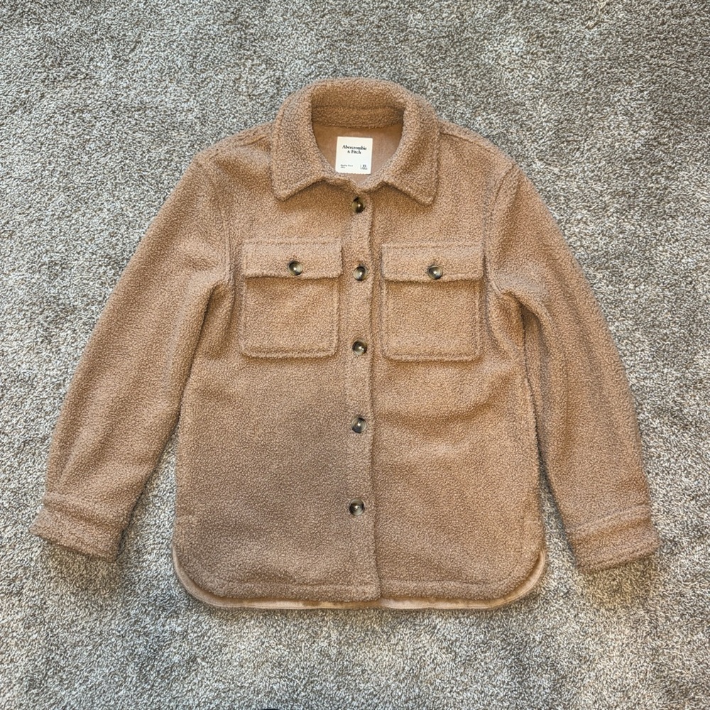 Abercrombie & Fitch Sherpa Button- up Coat Jacket